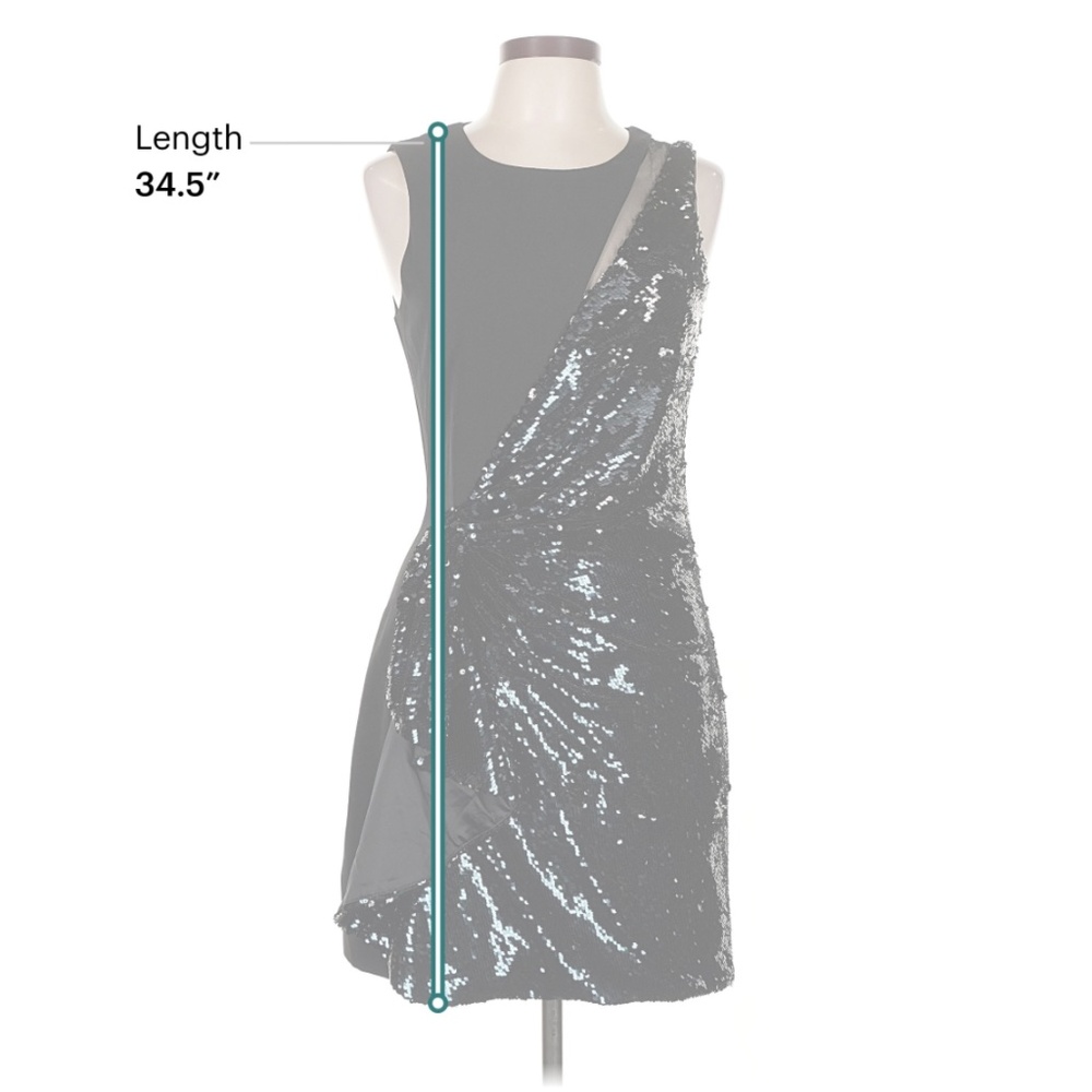 Size 8 Parker Black Sequin Cocktail Dress Black Blue - Picture 5 of 6